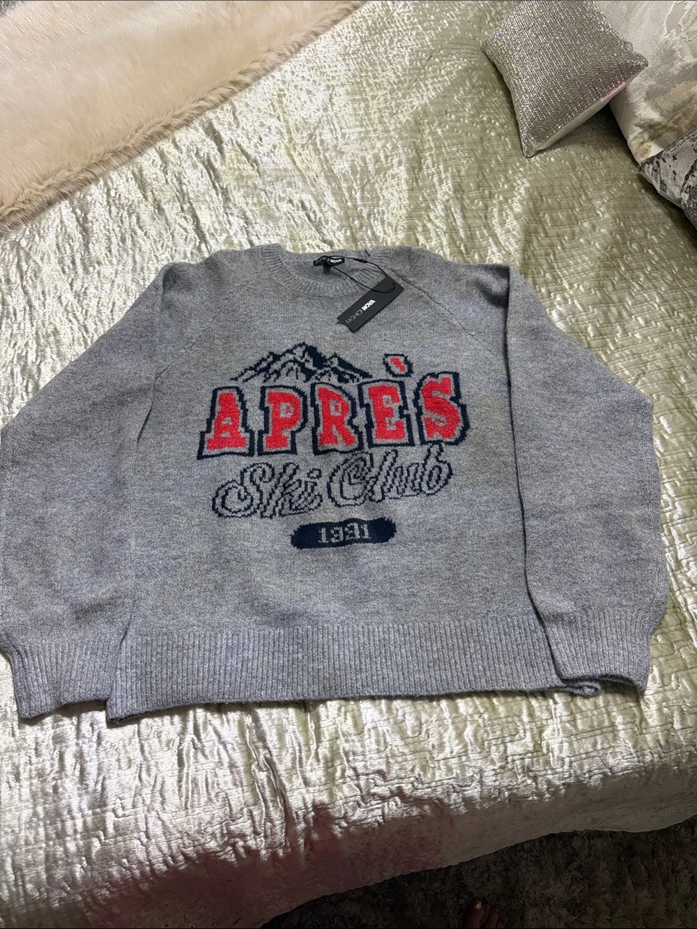 APRES Ski Club Gray Crewneck Sweater